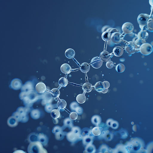 Realistic proteins on indigo background