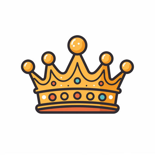 Minimalist king crown on white background