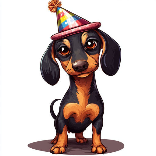Print-Ready Dachshund Caricature Clipart in PDF Format