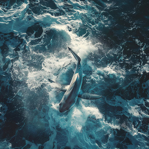 Hammerhead shark against open ocean backdrop