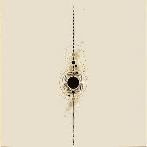 Vertical line of three golden dots in a clipart style