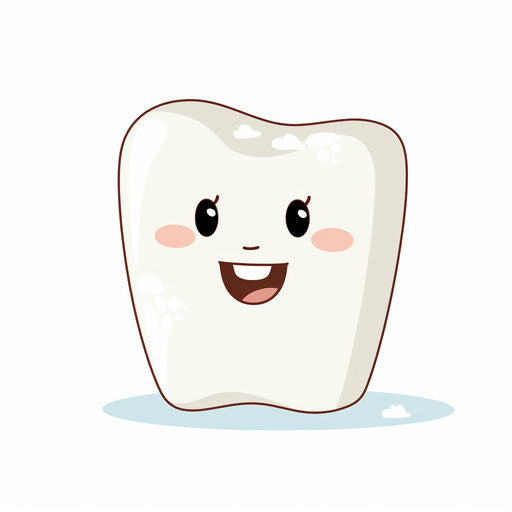 Minimalist tooth illustration on white background