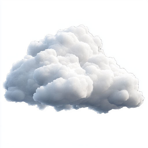 3D cloud in photo realistic style on flat white background