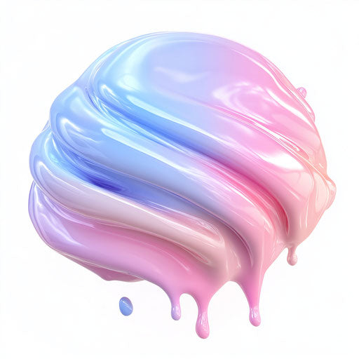 3D slime on flat white background
