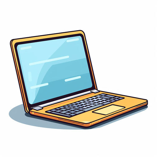 Minimalist style laptop clipart on white background