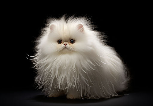 Persian cat, white fur, f/64 group style, white and silver, 1000-1400 CE, toyen 33:23