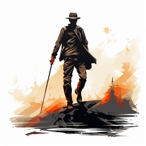 Motivation illustration in the style of Chiaroscuro Art on white background