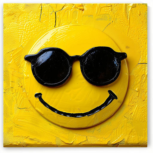 Smiley smileie design, stick figure with sunglasses