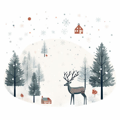 Christmas clipart in Minimalist style, on white background