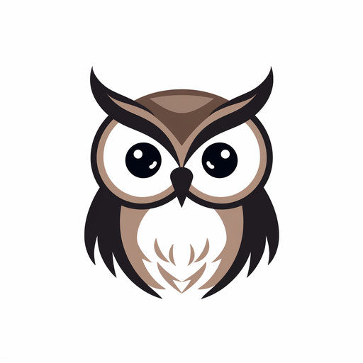 Minimalist owl illustration on white background