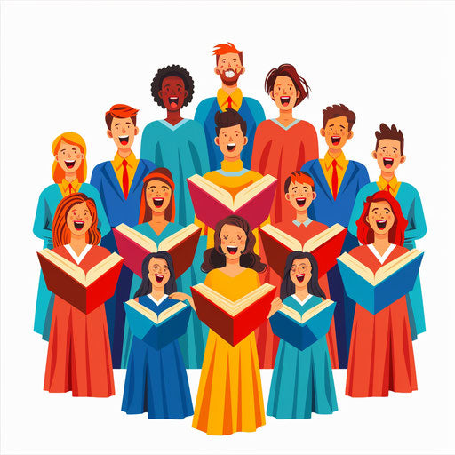 Realistic choir clipart on flat and white background