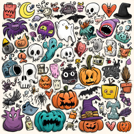Cheerful Cartoon Collection of Halloween Elements