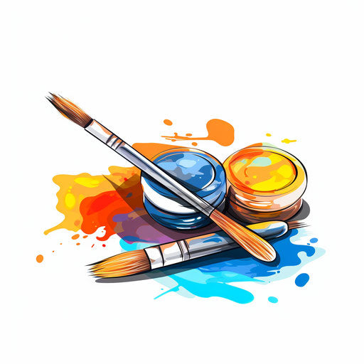 Painterly clipart in Minimalist style, on white background