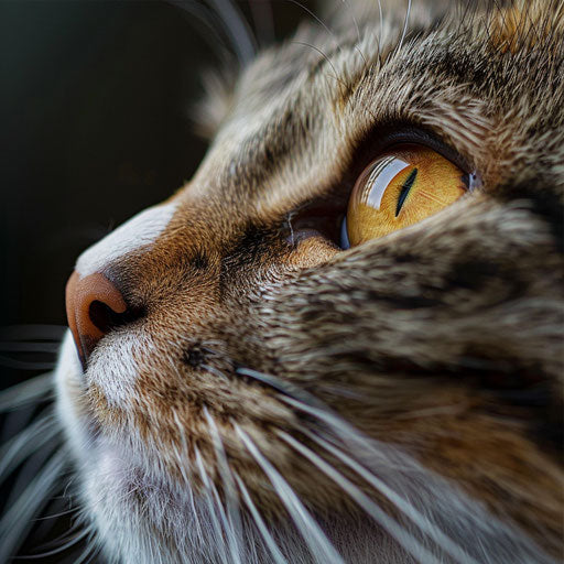 Brown cat closeup of the face