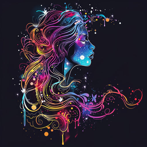 Cosmic Virgo constellation tattoo sketch