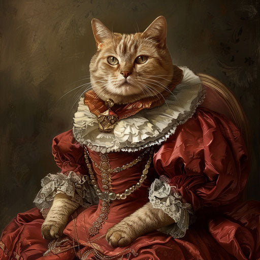 Fat cat dressed as a woman