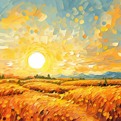 Sunshine Illustration in Impressionistic Art Style