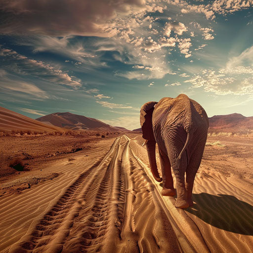 An elephant's journey through the desert