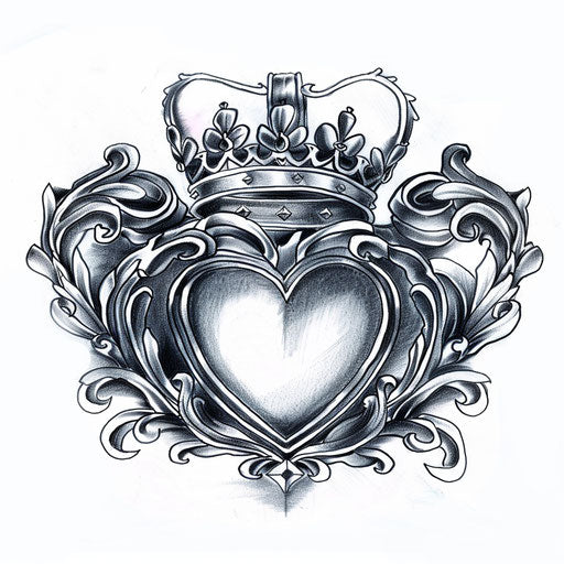 Claddagh ring tattoo design representing love, loyalty, friendship