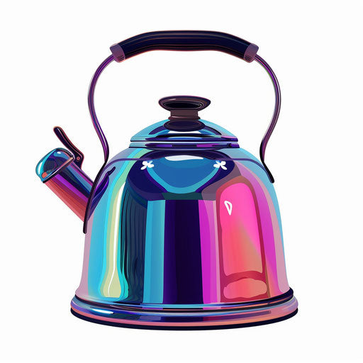 Kettle clipart in photo realistic style on flat white background