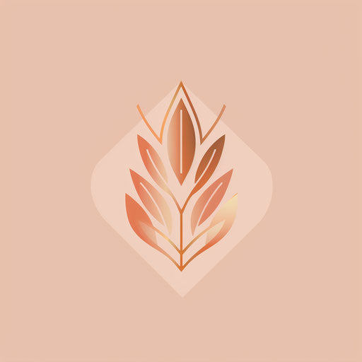 Contemporary beauty logo with clean geometric lines and a soft peach background