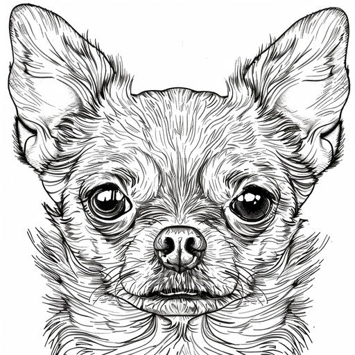 Detailed view of a Chihuahua's face with large eyes and ears