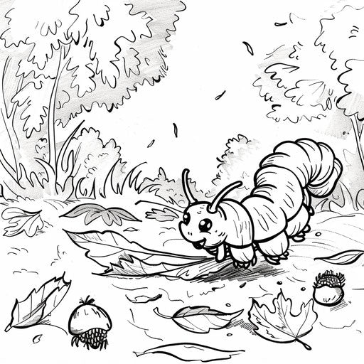 Leaf race with a playful caterpillar