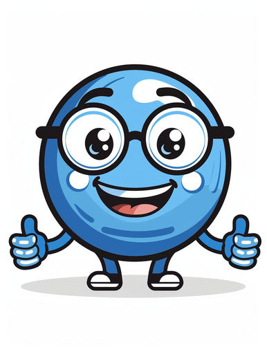 Blue smiley face with thumbs up