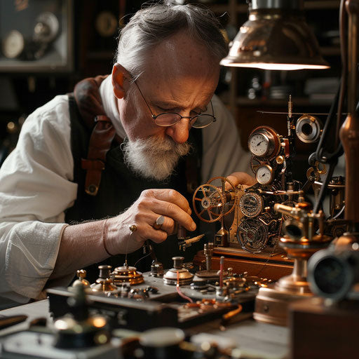 Meticulous work of a watchmaker in a studio