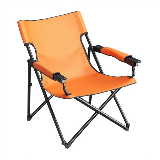 3D Camp Chair on flat white background, isolated clipart