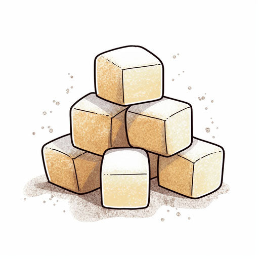 Minimalist sugar illustration on white background