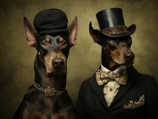 Pinschers in kennels, unpolished authenticity style