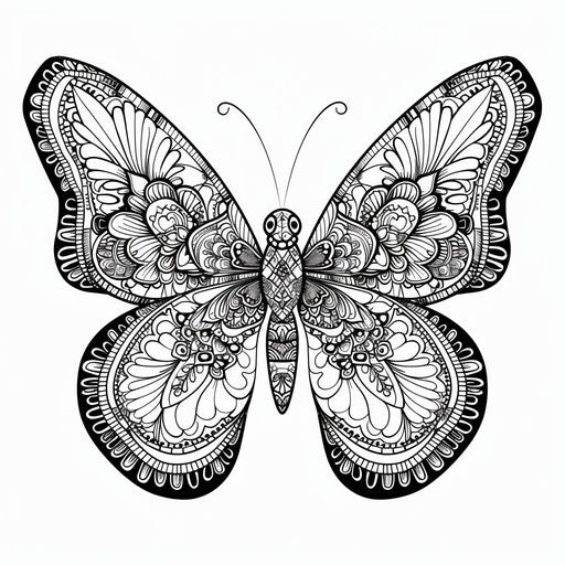 Butterfly with henna patterns on wings