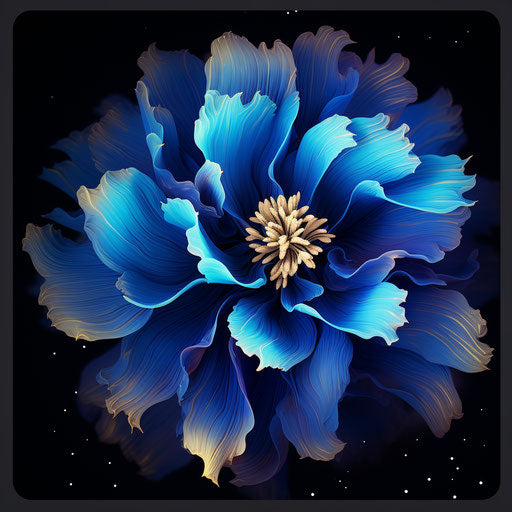 Blue flower in an app with vibrant coloration