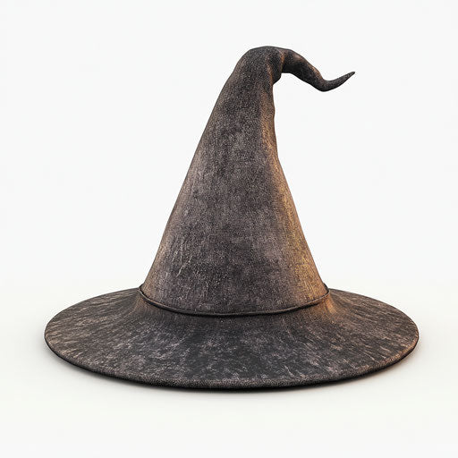 3D witch hat on white background, isolated clipart