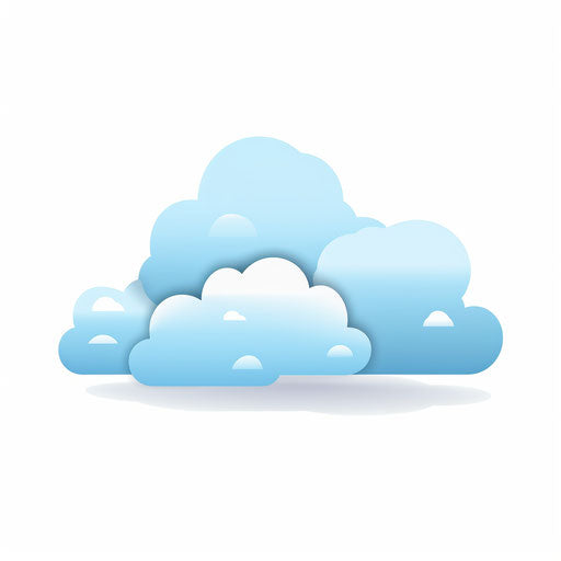 Minimalist clouds on white background