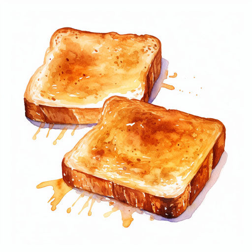 Impressionistic toast clipart on a white background