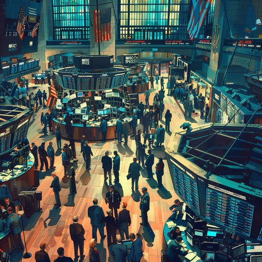 Busy Exchange: Traders on the Stock Exchange Floor