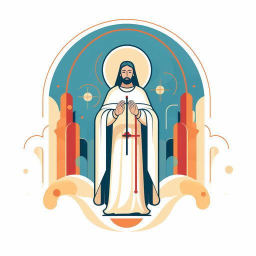 Catholic minimalist clip art on white background