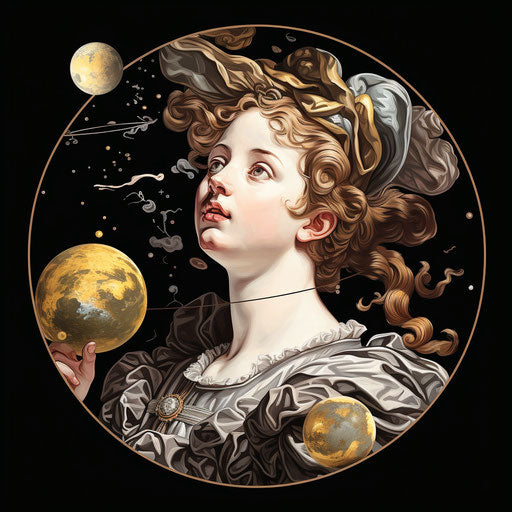 Venus clipart in the style of Oil painting, on a white background