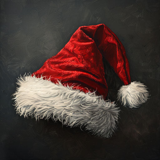 Realistic Santa hat clipart on dark background