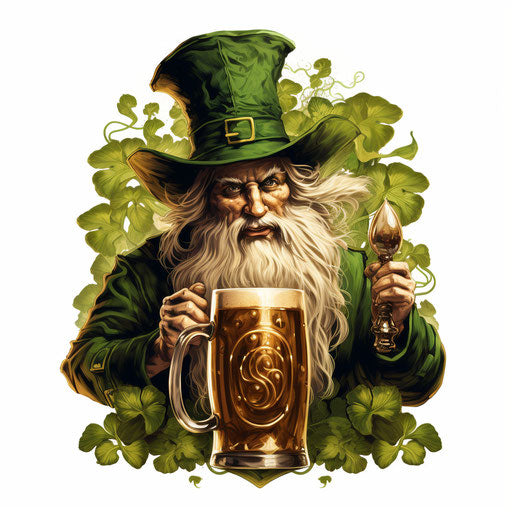 St. Patricks Day clipart in the style of Chiaroscuro Art, on a white background