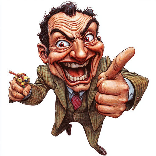 Humorous Finance Caricature Clipart for Editorial Content