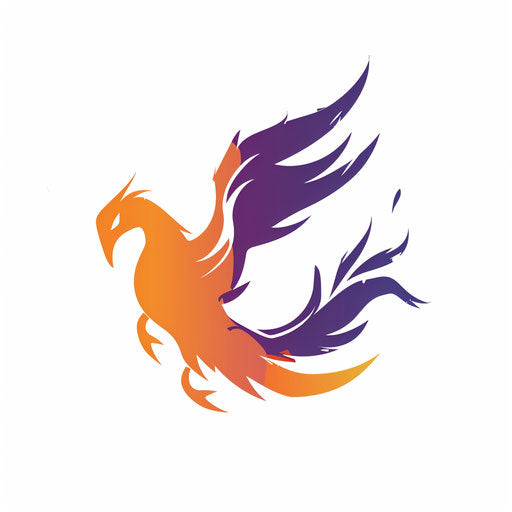 The logo of the mythical phoenix in a dynamic, rebirthing pose, leaving a clear space for the business name.