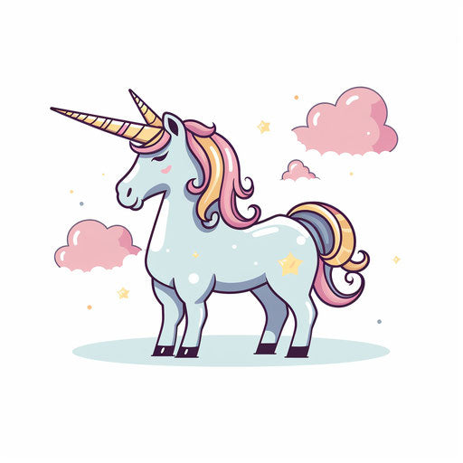 Minimalist unicorn on white background