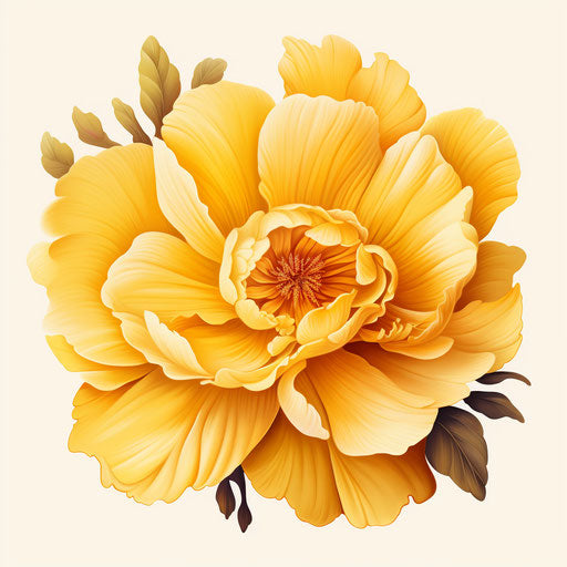 Yellow flower clipart in the style of Chiaroscuro Art