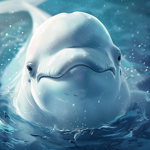 Beluga whale close-up showing its friendly expression