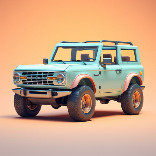 Vintage off-road vehicle in pastel colors