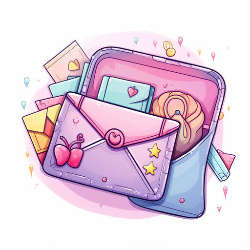 Stationery illustration in the style of Pastel Colors Art