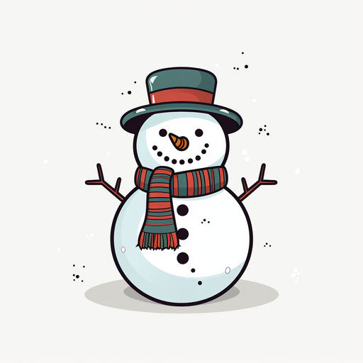Minimalist snowman illustration on a white background